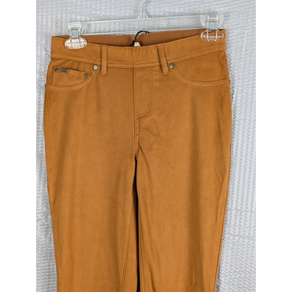 Diane Gilman D2 Womens XS Camel Faux Suede Skinny Pants Stretch NWT Brown